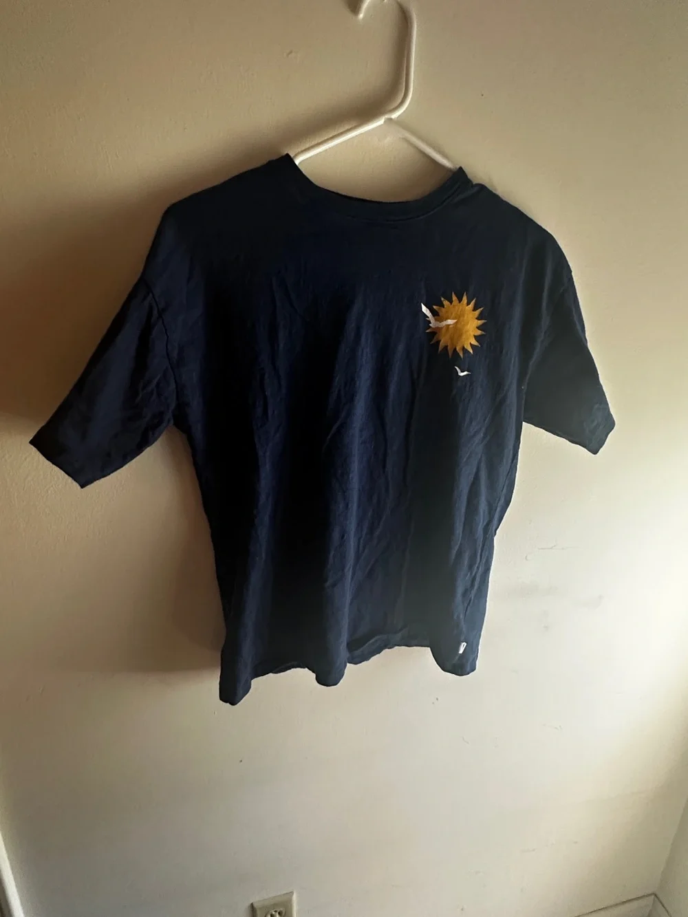Kids Navy Short-Sleeve T-Shirt with Sun Graphic